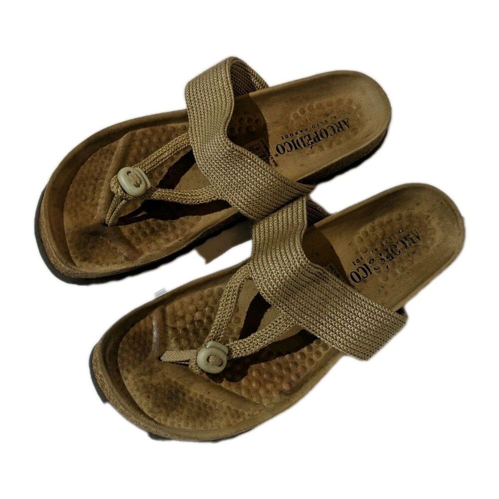 Arcopedico By Elio Parodi Vega Flip Flop Sandals Women US 5 UK 4 Beige Slip On